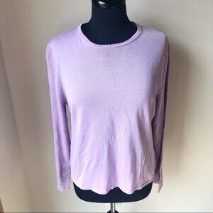 SILX Sweater Purple Silk Blend Long Sleeve Top Stretch Crewneck Pullover XL NWT